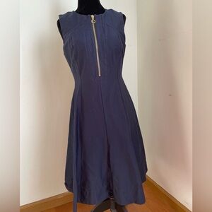 Calvin Klein Navy Blue Zip-Front Mini Dress